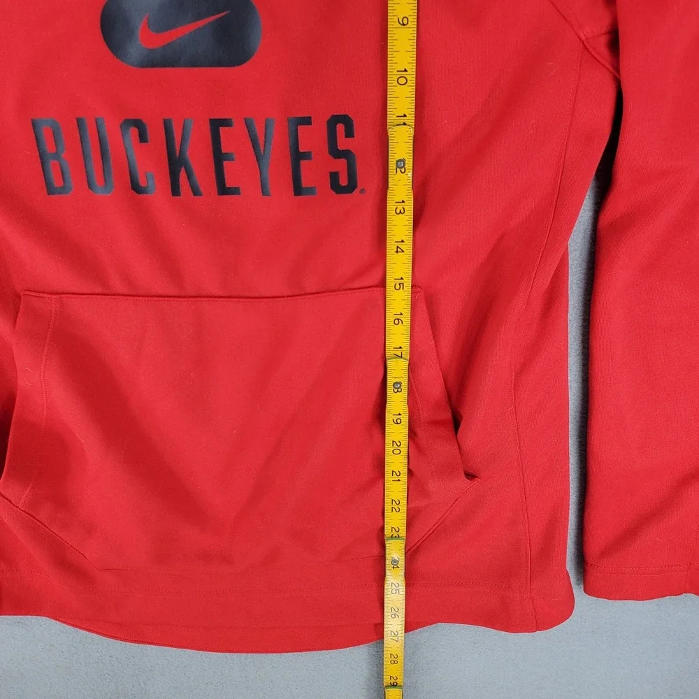 Nike Hoodie Men M Red Ohio State Buckeyes Dri-FIT Pullover Sweatshirt DD6263-657